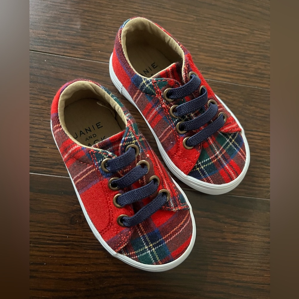Janie And Jack Tartan Slip-On Sneaker Toddler